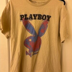 PLAYBOY Kids Beige Tee with Red and Blue Bunny Graphic